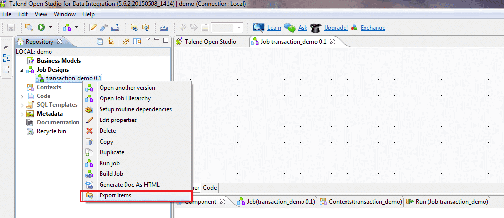 Scheduling a Talend Job to run at given time interval