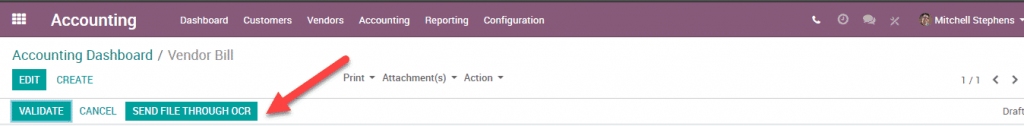 Odoo 12 005 - Accounting send through OCR optical character recognition