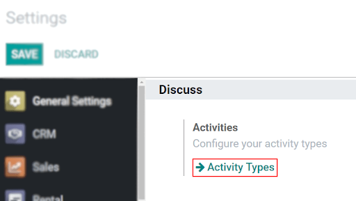 Odoo CRM activities