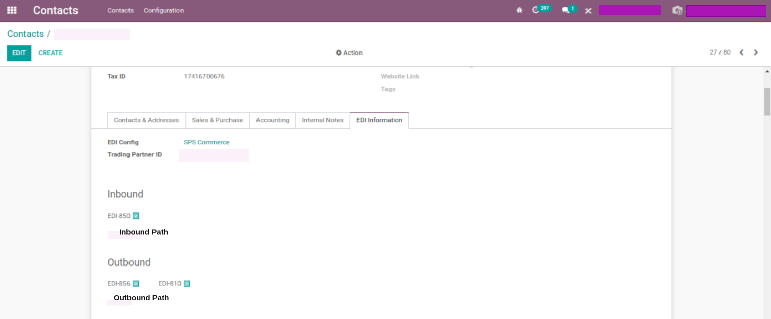 Odoo EDI integration and configeration with sps commerce